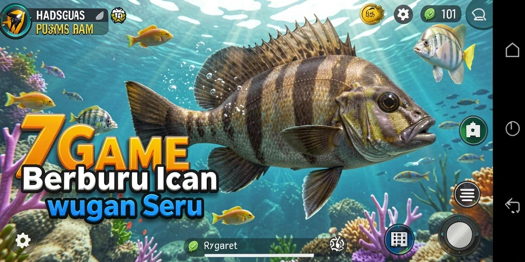 Tampilan menarik dari gameplay 7GAME tembak ikan.