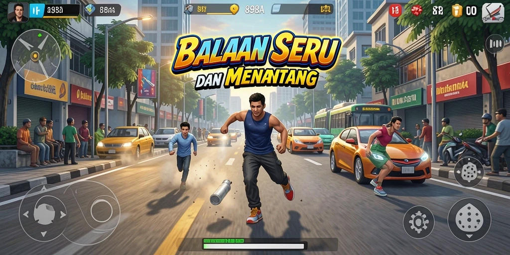Gameplay seru pada balapan jalanan di 898A.