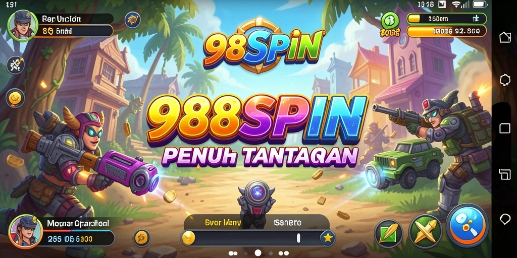 Tampilan gameplay menyenangkan dari 988SPIN dengan grafis cerah.