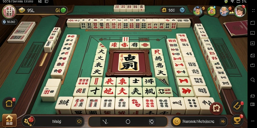 Gameplay menarik 9SL saat menyusun ubin Mahjong.