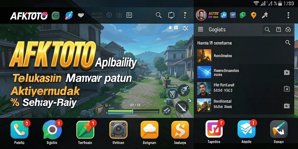 Tampilan utama AFKTOTO yang menunjukkan pengaturan aktivitas harian.