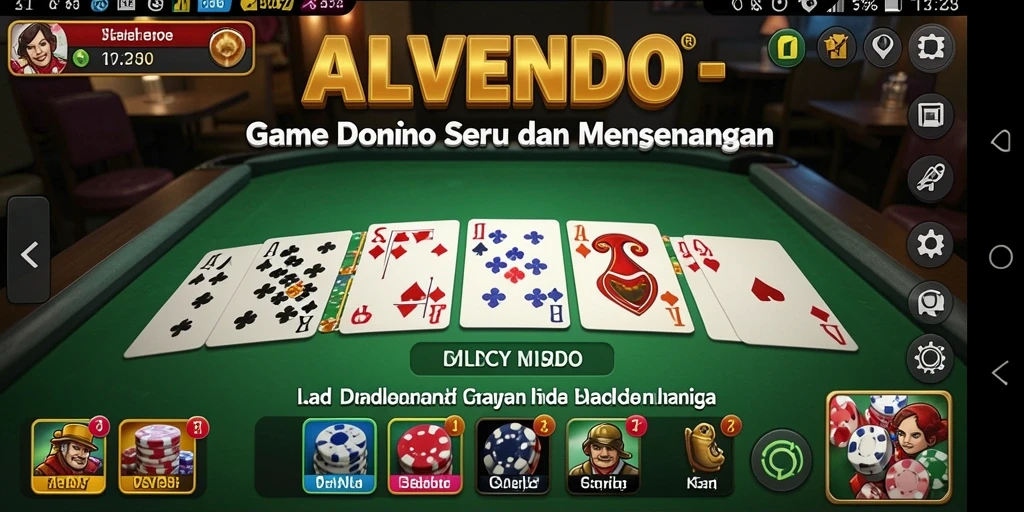 Tampilan gameplay seru di ALVENDO dengan domino klasik.