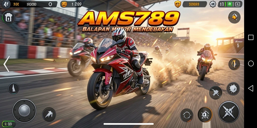 Tampilan menarik dari aksi balap motor di AMS789.