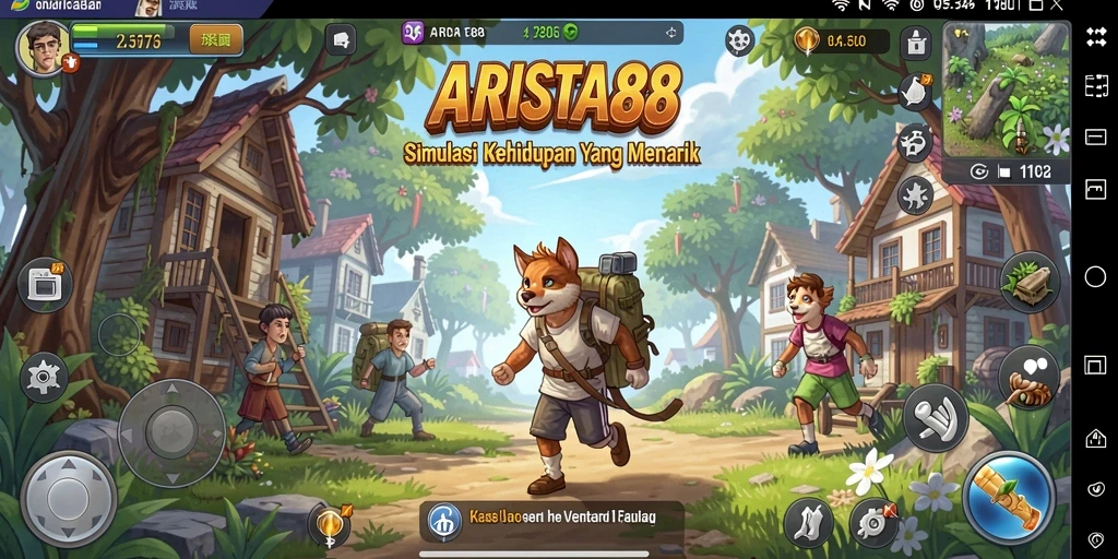 Tampilan gameplay ARISTA88 yang menampilkan interaksi sosial dan petualangan.