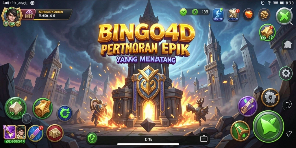 Screenshot gameplay BINGO4D menampilkan aksi Tower Defense yang seru.