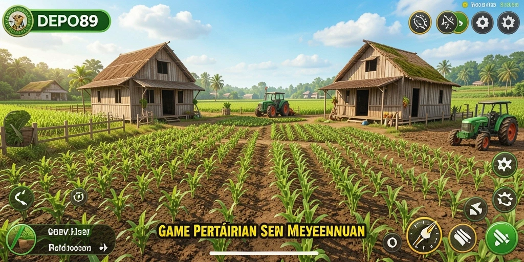 Gameplay seru DEPO89 yang menunjukkan aktivitas pertanian.