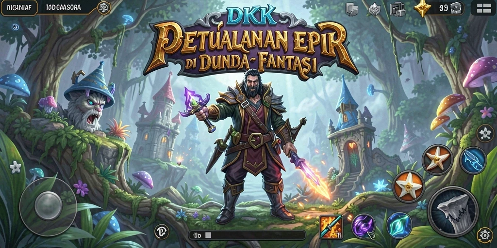 Screenshot gameplay DKK yang menunjukkan aksi pertarungan epik.