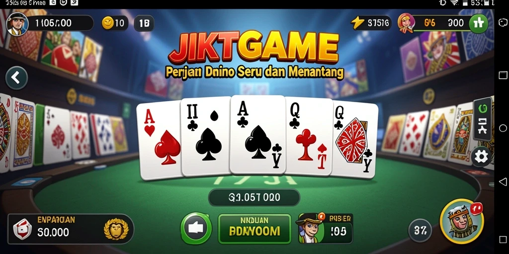 Screenshot gameplay JKTGAME yang menampilkan serunya permainan Domino.