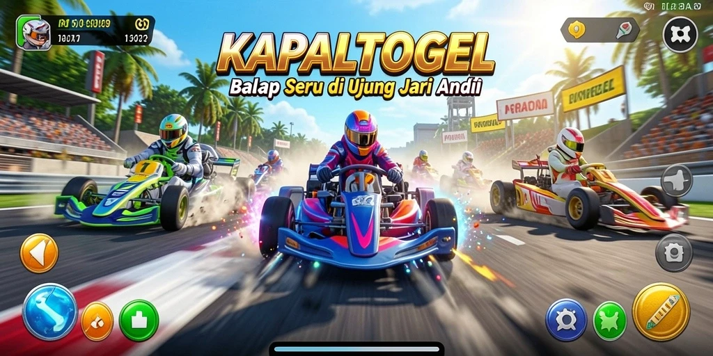 Tampilan gameplay KAPALTOGEL dengan aksi balap kapal yang mendebarkan.