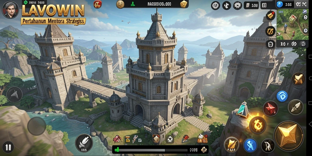 Screenshot LAVOWIN menampilkan aksi gameplay Tower Defense yang intens.
