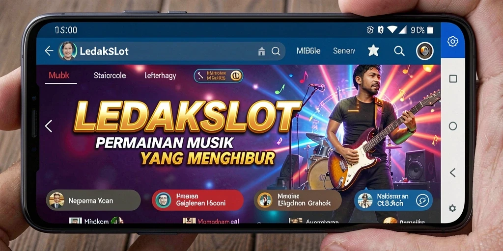 Tampilan gameplay LEDAKSLOT dengan berbagai genre musik.