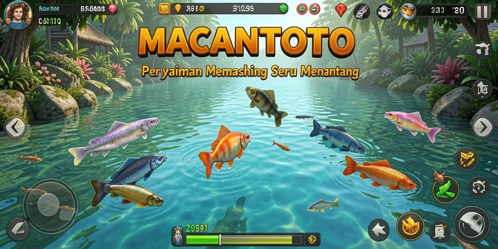 Tampilan gameplay memancing di MACANTOTO yang seru dan menantang.