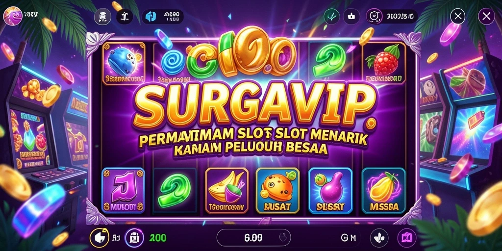 Tampilan gameplay Slot yang menakjubkan di SURGAVIP.