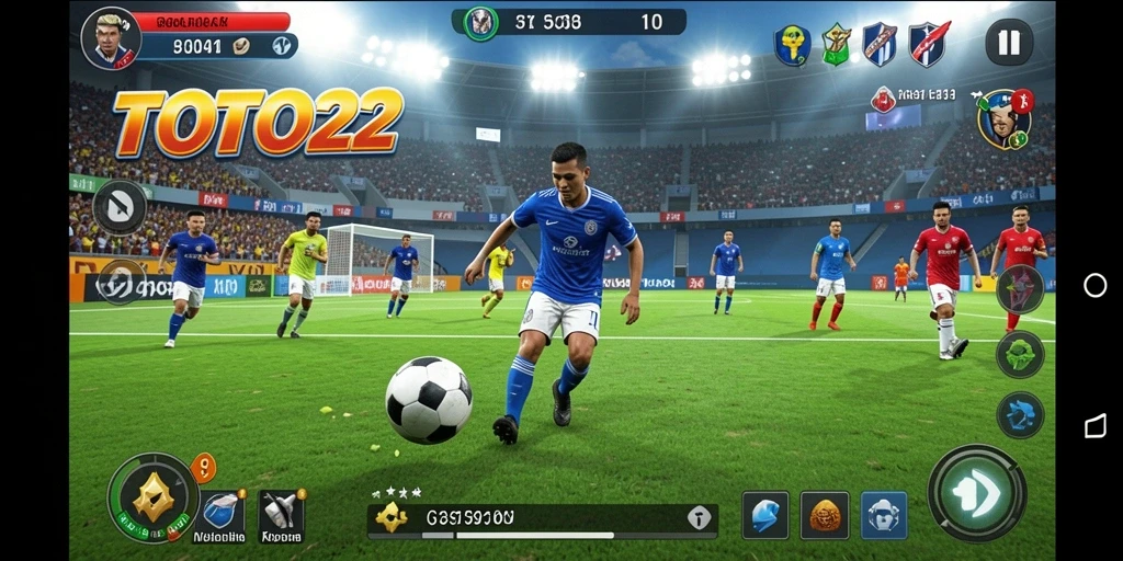 Screenshot TOTO22 menampilkan momen seru dalam permainan olahraga.