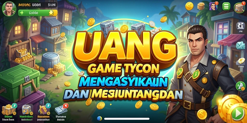 Tampilan gameplay menarik dari UANG dalam dunia Tycoon.