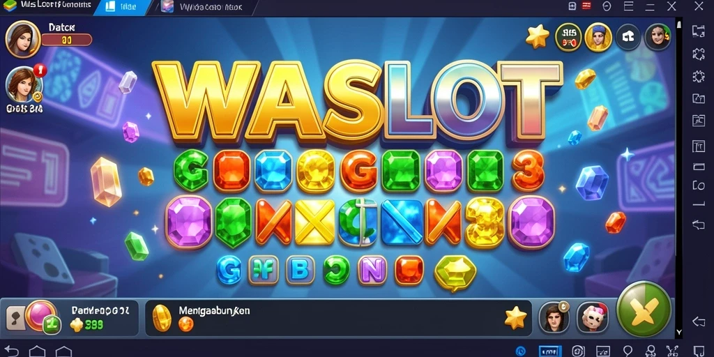 Tampilan dinamis gameplay WASLOT yang penuh warna.