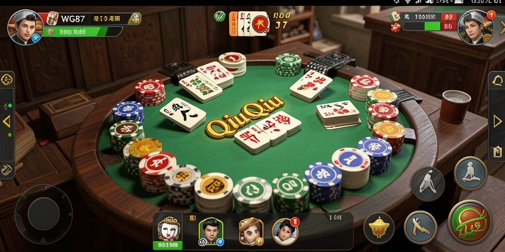 Tampilan gameplay QiuQiu yang menegangkan dan menarik.